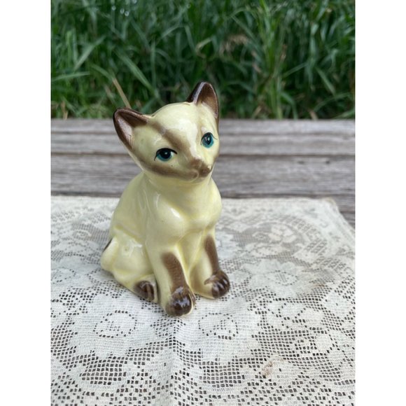 Vintage 1950s Ceramic Siamese Kitten Figurine - Picture 8 of 9